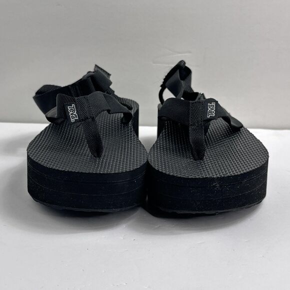 Teva Sandals Womens Size 9 Black Platform Flatform Thong Ankle Strap 1008843 - Picture 10 of 11